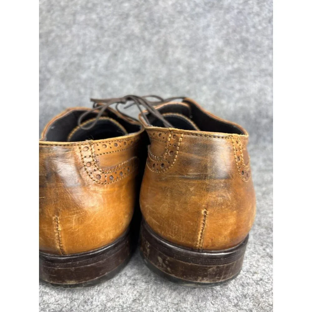 To‎ Boot New York Shoes Mens Size 10 Brown Wingtip Oxford Brogue Made in Italy